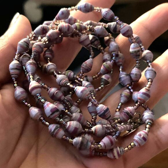 Vintage Bead For Life Multi Color Soft Silicone Beaded Purple Hexagon Shape B#6 - Picture 4 of 11